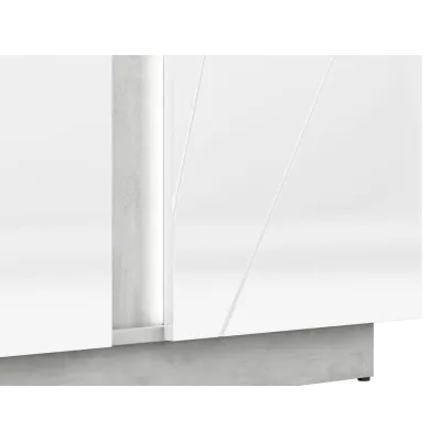 VÝPRODEJ - Šatní skříň FIDES - šířka 92 cm, bílá / stříbrný beton
