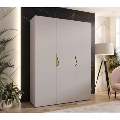 Třídveřová šatní skříň 150 cm AMARIS 1 - kašmír / zlaté úchyty