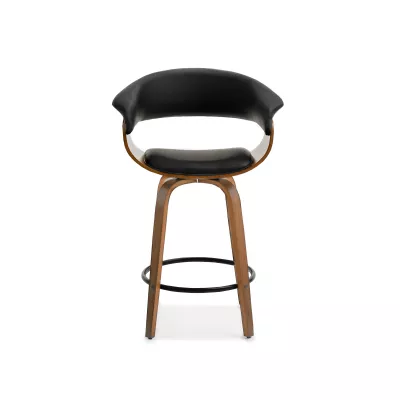 VÝPRODEJ - Designová barová židle MAITE - ořech / černá