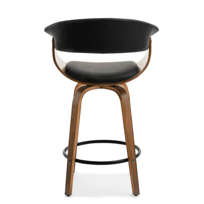 VÝPRODEJ - Designová barová židle MAITE - ořech / černá