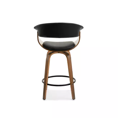 VÝPRODEJ - Designová barová židle MAITE - ořech / černá
