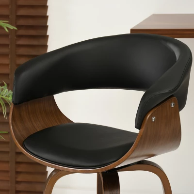 VÝPRODEJ - Designová barová židle MAITE - ořech / černá