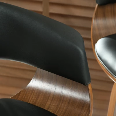 VÝPRODEJ - Designová barová židle MAITE - ořech / černá