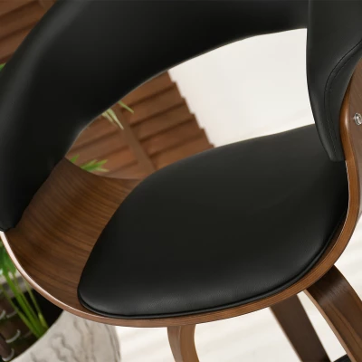 VÝPRODEJ - Designová barová židle MAITE - ořech / černá