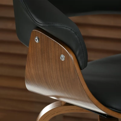 VÝPRODEJ - Designová barová židle MAITE - ořech / černá