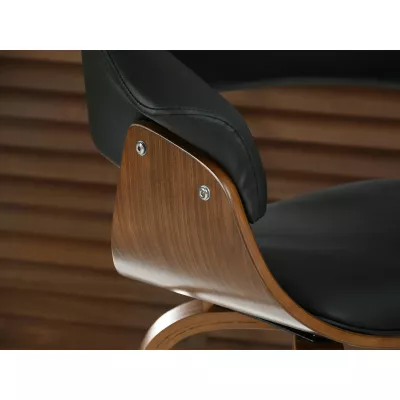 VÝPRODEJ - Designová barová židle MAITE - ořech / černá
