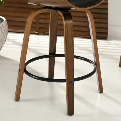 VÝPRODEJ - Designová barová židle MAITE - ořech / černá