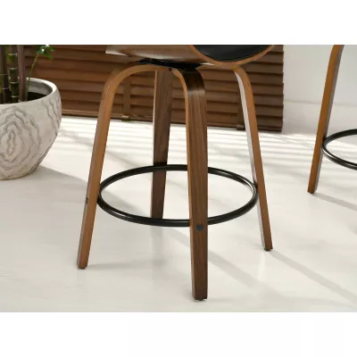 VÝPRODEJ - Designová barová židle MAITE - ořech / černá