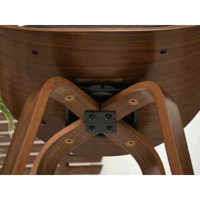 VÝPRODEJ - Designová barová židle MAITE - ořech / černá