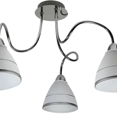 Moderní stropní tříramenné osvětlení ELF - 3xE14, 40W, chromované / bílé