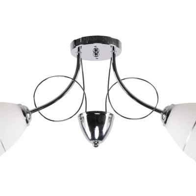 Moderní tříramenné stropní osvětlení ELOTTE - 2xE27, 40W, chromované / bílé