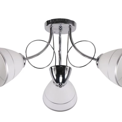 Moderní tříramenné stropní osvětlení ELOTTE - 3xE27, 40W, chromované / bílé