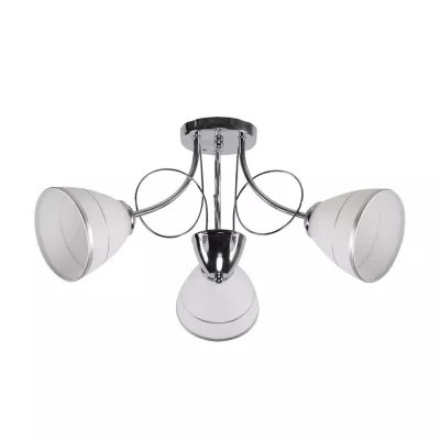 Moderní tříramenné stropní osvětlení ELOTTE - 3xE27, 40W, chromované / bílé