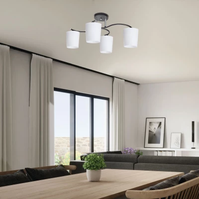 Moderní stropní osvětlení ESNYR - 4xE27, 40W, chromované / černé / bílé