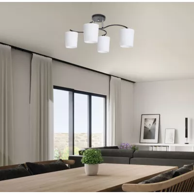 Moderní stropní osvětlení ESNYR - 4xE27, 40W, chromované / černé / bílé