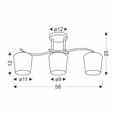 Moderní stropní osvětlení ESNYR - 3xE27, 40W, chromované / černé / bílé