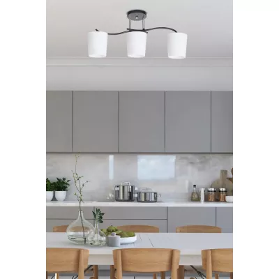 Moderní stropní osvětlení ESNYR - 3xE27, 40W, chromované / černé / bílé