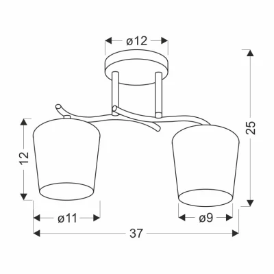 Moderní stropní osvětlení ESNYR - 2xE27, 40W, chromované / černé / bílé