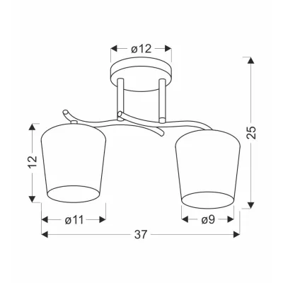 Moderní stropní osvětlení ESNYR - 2xE27, 40W, chromované / černé / bílé