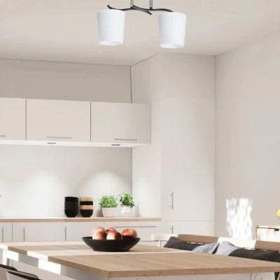 Moderní stropní osvětlení ESNYR - 2xE27, 40W, chromované / černé / bílé