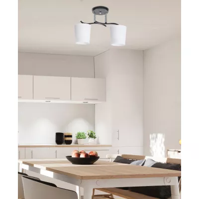 Moderní stropní osvětlení ESNYR - 2xE27, 40W, chromované / černé / bílé