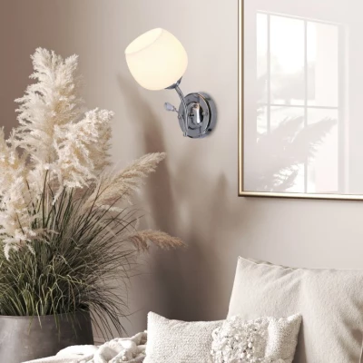 Nástěnné moderní osvětlení ESTAR - 1xE27, 40W, chromované / bílé