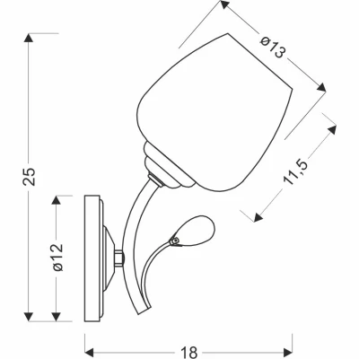 Nástěnné moderní osvětlení ESTAR - 1xE27, 40W, chromované / bílé