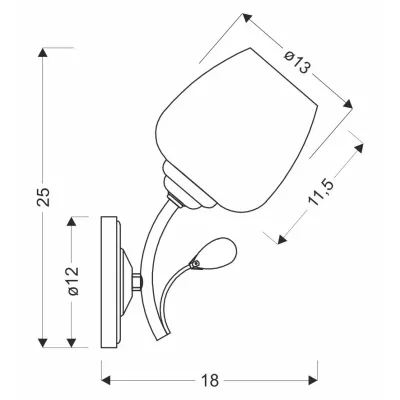 Nástěnné moderní osvětlení ESTAR - 1xE27, 40W, chromované / bílé
