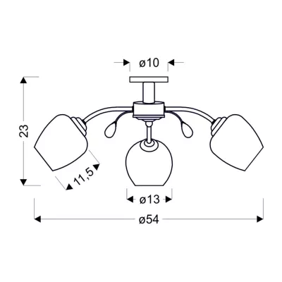 Stropní tříramenné moderní osvětlení ESTAR - 3xE27, 40W, chromované / bílé