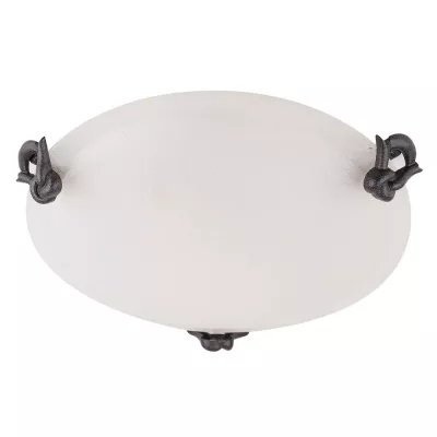 Stropní rustikální osvětlení EVA - 1xE27, 60W, 32cm, kulaté, bílé