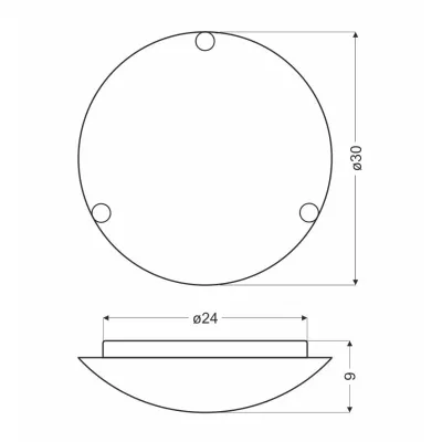 Stropní kulaté osvětlení FANUSA - 1xE27, 60W, 30cm, bílé