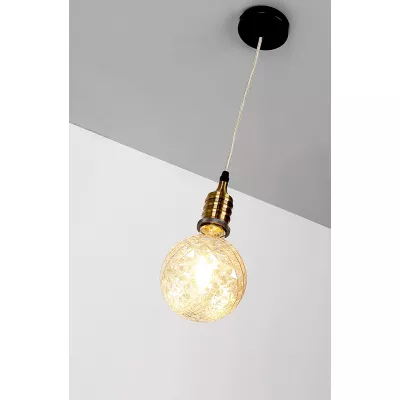 Lankový závěs FELAN - 1xE27, 60W, černý / patina