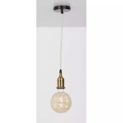 Lankový závěs FELAN - 1xE27, 60W, černý / patina