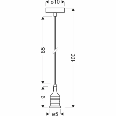 Lankový závěs FELAN - 1xE27, 60W, černý / patina
