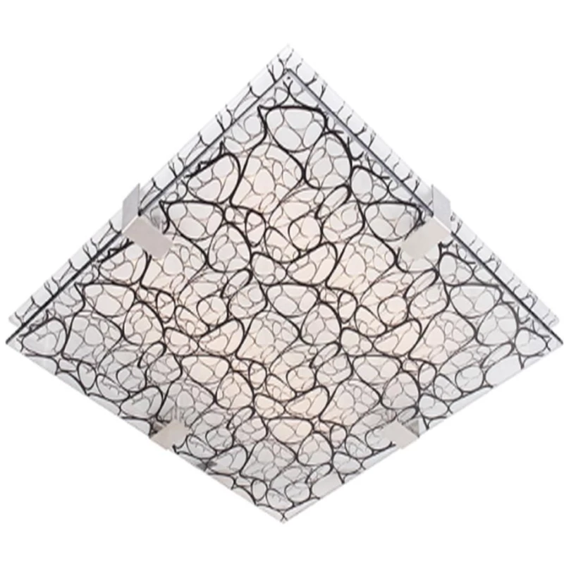 Hranaté stropní LED světlo FIERA - 18W, 6500K (studená bílá), 40x40cm, bílé / černé