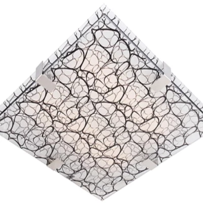 Stropní moderní osvětlení FIERA - 3xE27, 50W, 40x40cm, hranaté, bílé / černé