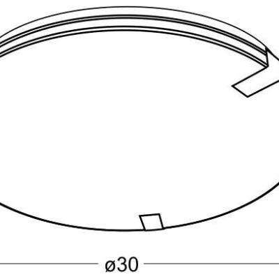 Kulaté stropní LED světlo FIERA - 9W, 6500K (studená bílá), 31cm, bílé / černé