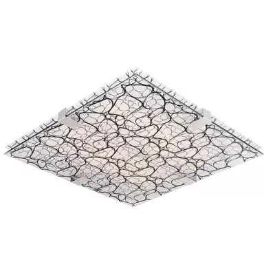 Stropní moderní osvětlení FIERA - 2xE27, 60W, 31x31cm, hranaté, bílé / černé