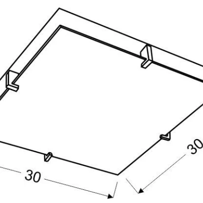 Moderní stropní hranaté osvětlení FIKUS - 1xE27, 60W, 30x30cm, chromované / bílé