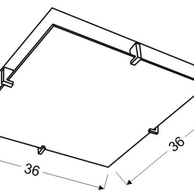 Moderní stropní osvětlení FIKUS - 2xE27, 60W, 36x36cm, hranaté, chromované / bílé