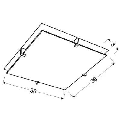 Moderní stropní osvětlení FIKUS - 2xE27, 60W, 36x36cm, hranaté, chromované / bílé