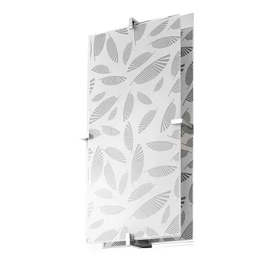 Moderní stropní osvětlení FIKUS - 2xE27, 60W, hranaté, chromované / bílé