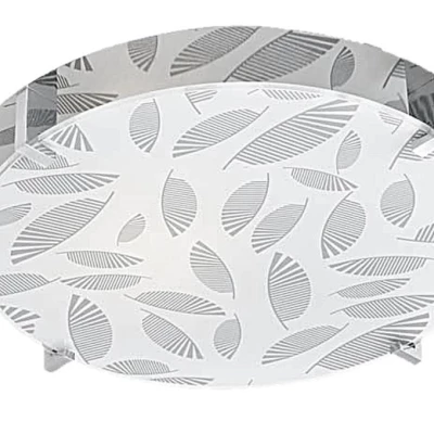 Moderní stropní osvětlení FIKUS - 1xE27, 60W, 30cm, kulaté, chromované / bílé