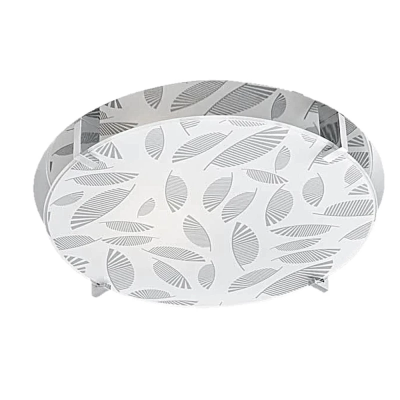 Moderní stropní osvětlení FIKUS - 1xE27, 60W, 30cm, kulaté, chromované / bílé