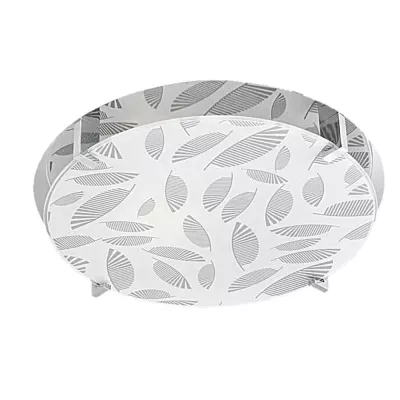 Moderní stropní osvětlení FIKUS - 1xE27, 60W, 30cm, kulaté, chromované / bílé