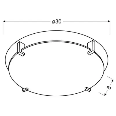 Moderní stropní osvětlení FIKUS - 1xE27, 60W, 30cm, kulaté, chromované / bílé