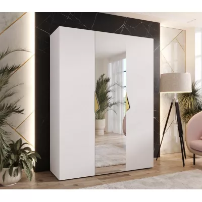 Třídveřová šatní skříň 150 cm AMARIS 2 - bílá / zlaté úchyty