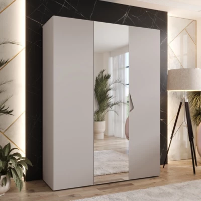 Třídveřová šatní skříň 150 cm AMARIS 2 - kašmír / kašmírové úchyty