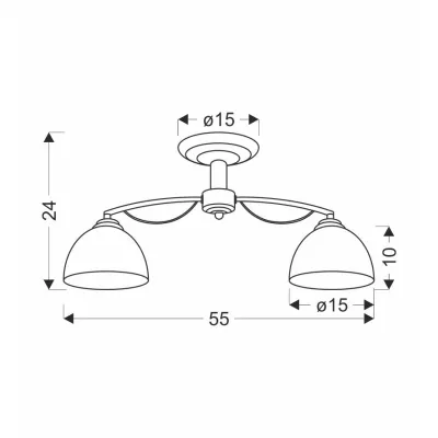 Stropní moderní osvětlení FILONA - 2xE27, 40W, chromované / bílé