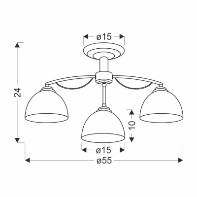 Stropní moderní osvětlení FILONA - 3xE27, 40W, chromované / bílé
